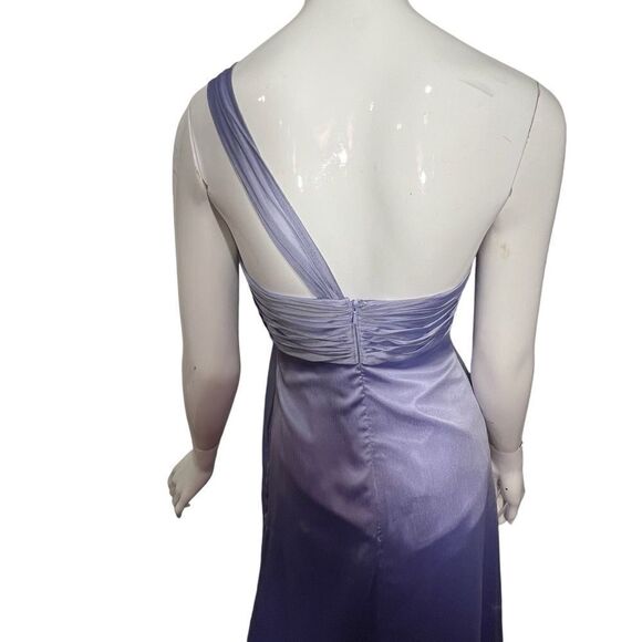 Belsoie Lilac One Shoulder Criss-Cross Bodice Formal Dress -- 4 - Picture 3 of 13